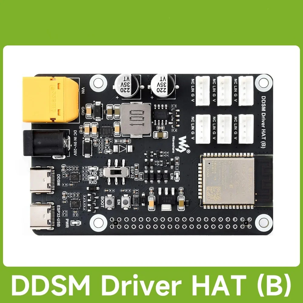Waveshare Direct Drive Servo Motor Driver Board (B), Integrates ESP32 and Control Circuit, 2.4G WiFi Support