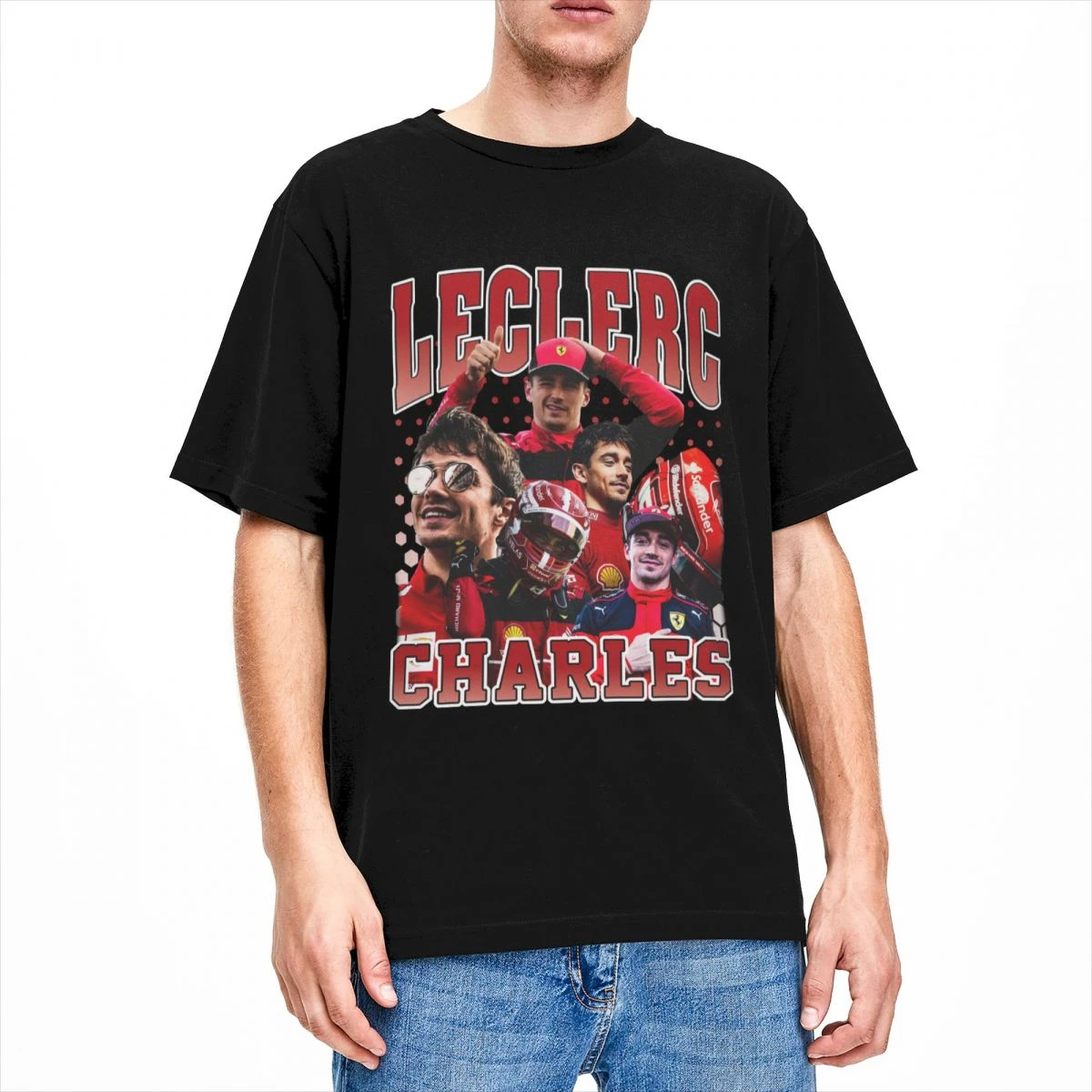 LE Men Women F1 Charles Leclerc Apparel Funny Racing Driver T Shirt Top Tee Clothes Printed