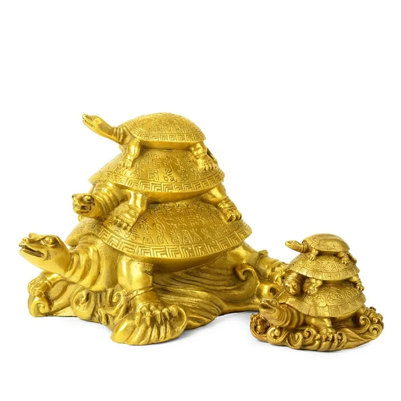 

Brass Dragon Turtle Ornament Three Generations Turtle Longevity Turtle Gift for Elderly Crafts