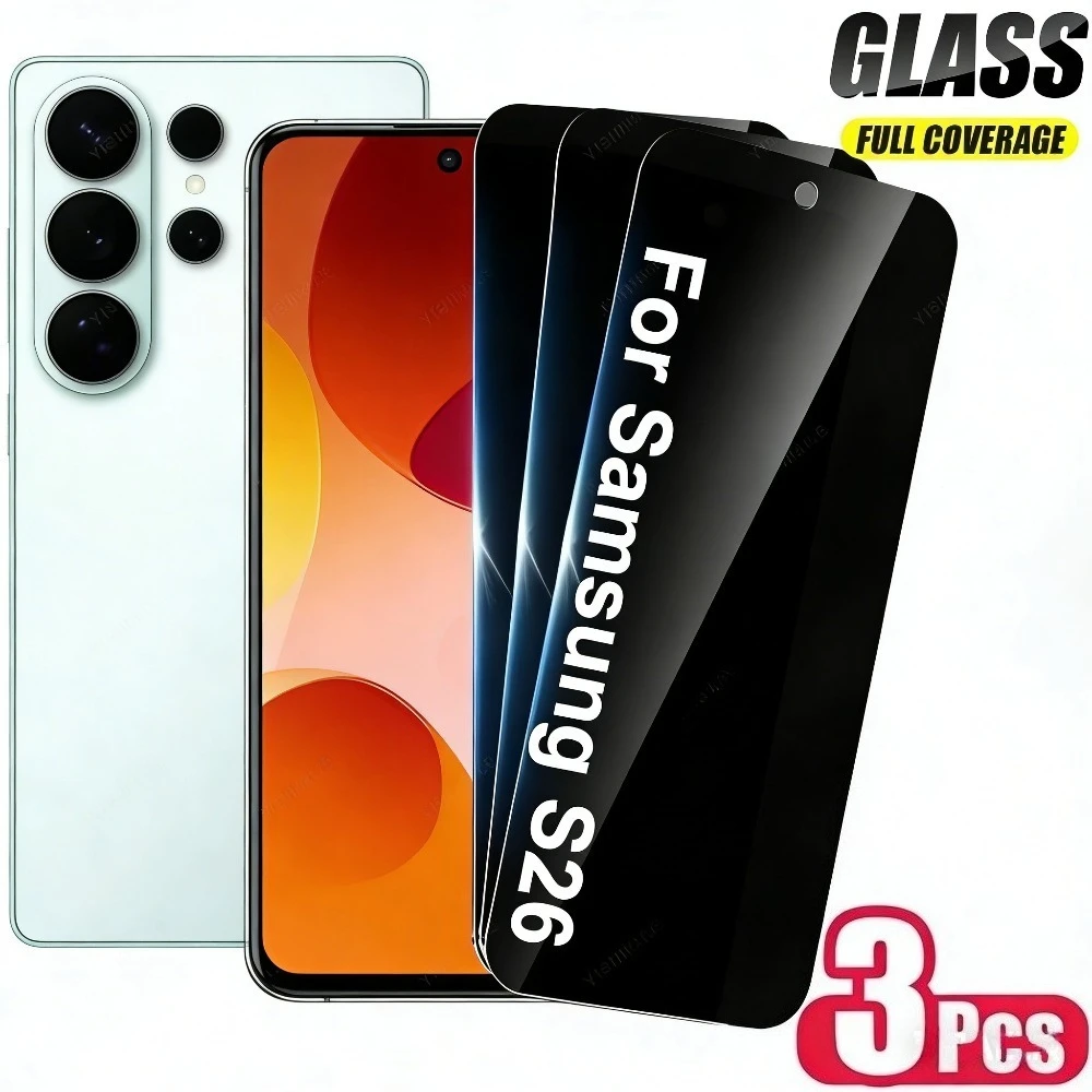 

3Pcs Anti Spy Full Screen Protector for Samsung Galaxy S26 S25 S24 Ultra S23 S22 S21 Plus S24 S25 FE Anti-Scratch Tempered Glass