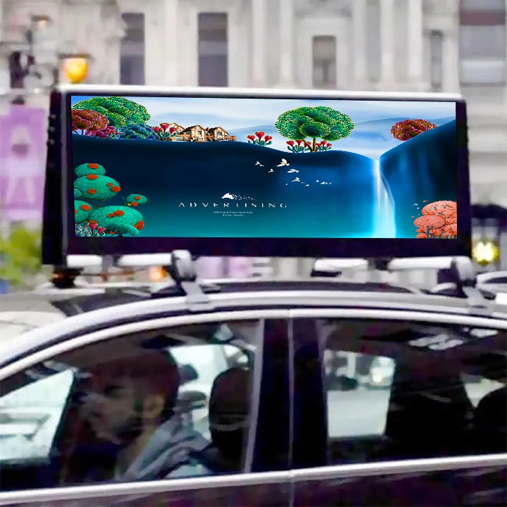 Открытый водонепроницаемый P4 P3 P2.5 высокой яркости на крыше автомобиля светодиодный рекламный экран для такси