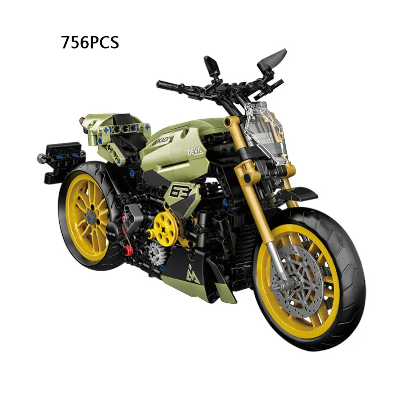 

Technical Scale Simulation Italy Duca Diavel 1260 SIÁN Colour Matching Motorcycle Building Block Model Brick Toy Collection