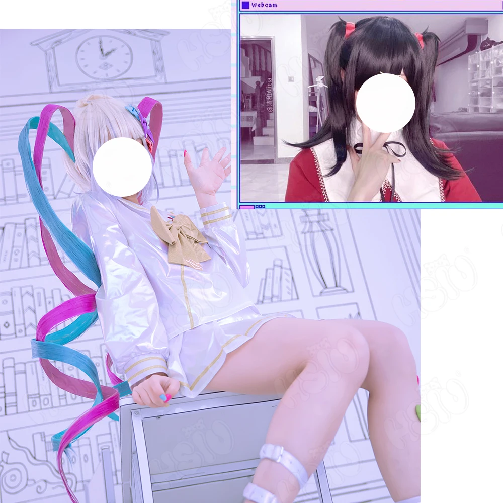 Behoeftige Meisje Overdosis Cosplay Kostuum Game Behoeftige Meisje Overdosis Cosplay Black Faux Leather Rok Wit Heldere Rok