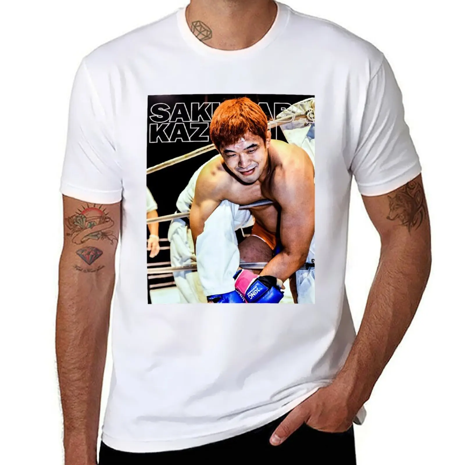 

Футболка Kazushi Sakuraba, мужские футболки с рисунком, мужская футболка из плотного хлопка, мужская футболка, хлопковая футболка