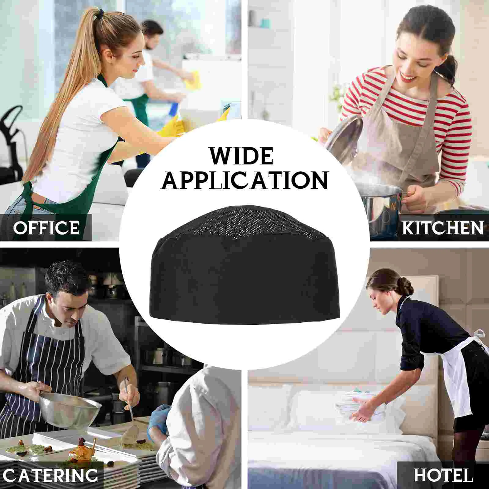 Mesh Man Caps for Men Restaurant Cooking Hat Catering Adjustable Strap Chef Skull
