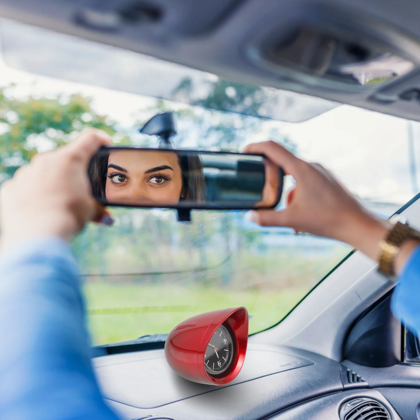 

1 комплект, часы на приборной панели автомобиля, мини-автоматические часы, прочные прозрачные линзы, компактный дизайн, практичный для офиса, дома, школы, салона автомобиля