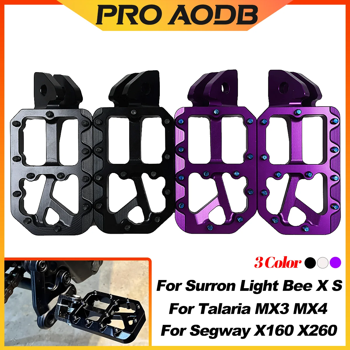 For Surron Sur-ron Pegs Light Bee X/S For Segway X160 X260 For Talaria MX3 MX4 CNC Modified Pedals Foot Pegs E-Bikes Motorcycle