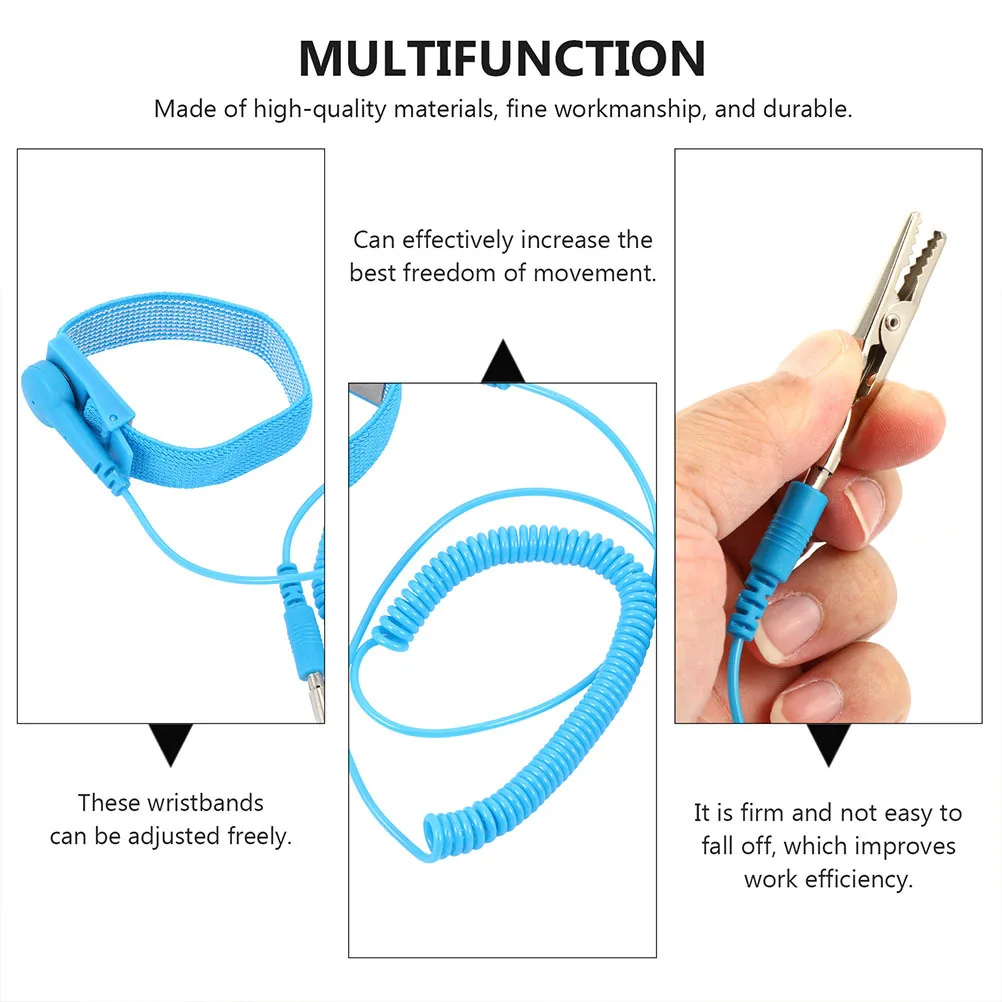 3Pcs Anti Static Adjustable Wrist Strap for Esd Protection Grounding Band Electronic Workshop Use Anti Static Wrist Strap