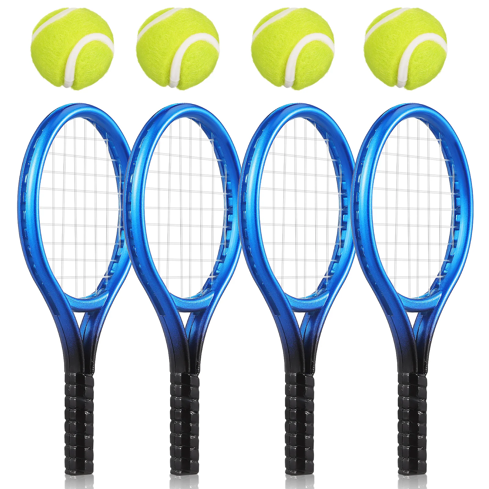 

4 Sets Simulation Stringing Tennis Racket Keychain Mini Miniature Kit Racquet Man