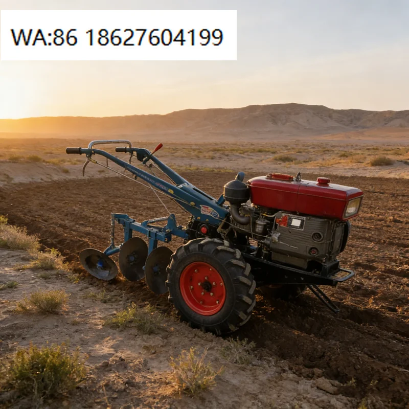 

High Quality 2 Wheel Walking Tractor With Disc Plough Agricultural Machinery Power Tiller Farm Equipment