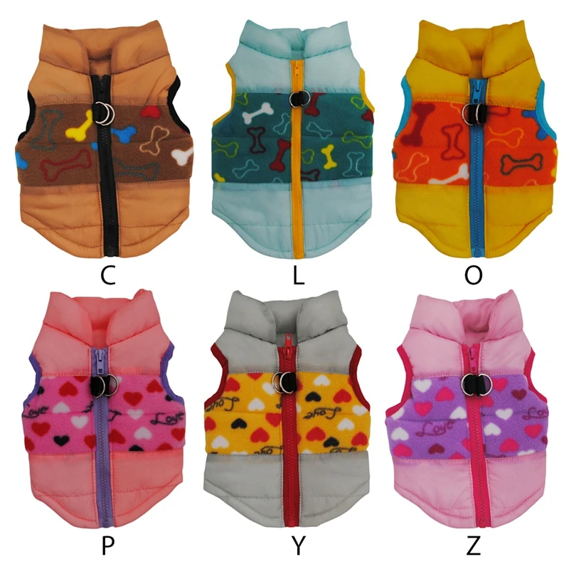

Pet Cats Dogs Winter Windproof Warm Thickened Tow Buckle Feather Cotton Jacket