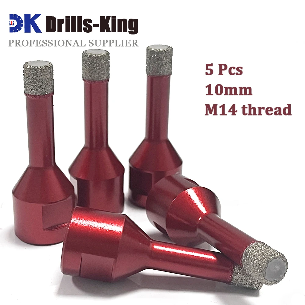 

Diamond Brazed Dry Drilling Bit Porcelain Cup Saw Ceramic Marble Granite Tile Hole Opener Hole Saw Cutter 5Pc 10mm M14 Thread