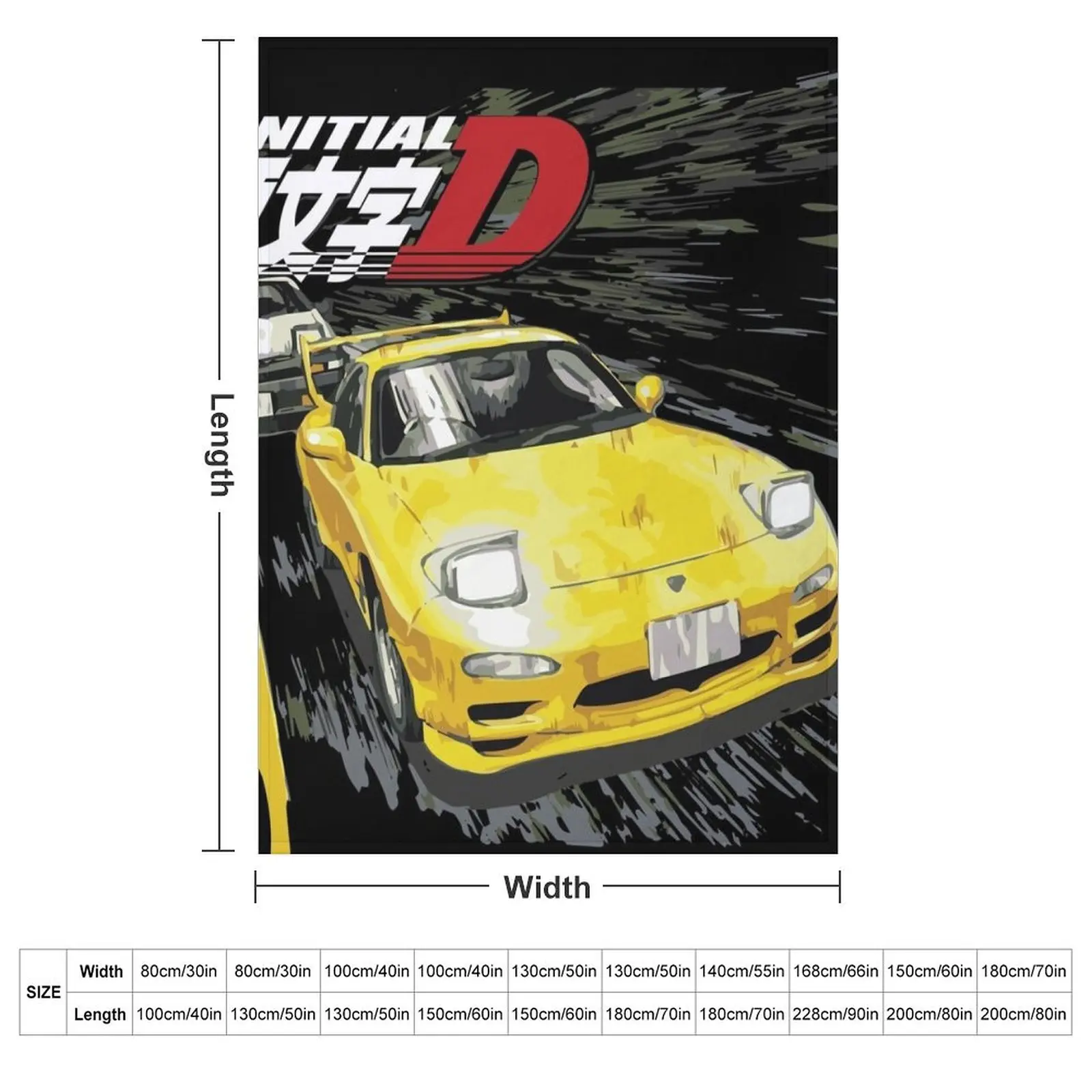 Initial D - Mountain Drift Racing Tandem fd3s vs AE86 Throw Blanket Sofas Multi-Purpose Blankets