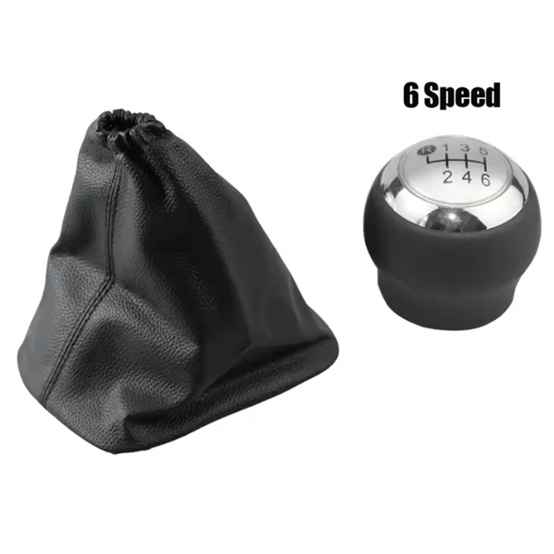 Super Sale For Toyota Auris E150 2006-2012 6 Speed Car Gear Shift Knob Lever Shifter Hand Stick Leather Boot Cover Silver