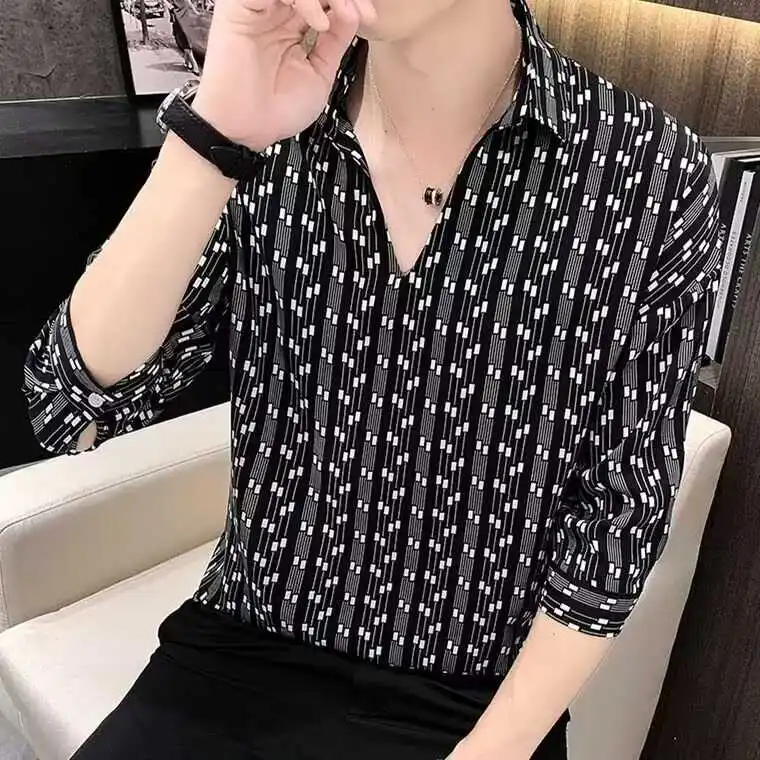 

Summer New Ice Silk Seven Sve Casual irt Men's Thin Sle fiti Flower ort Sve Korean Version Outerwear