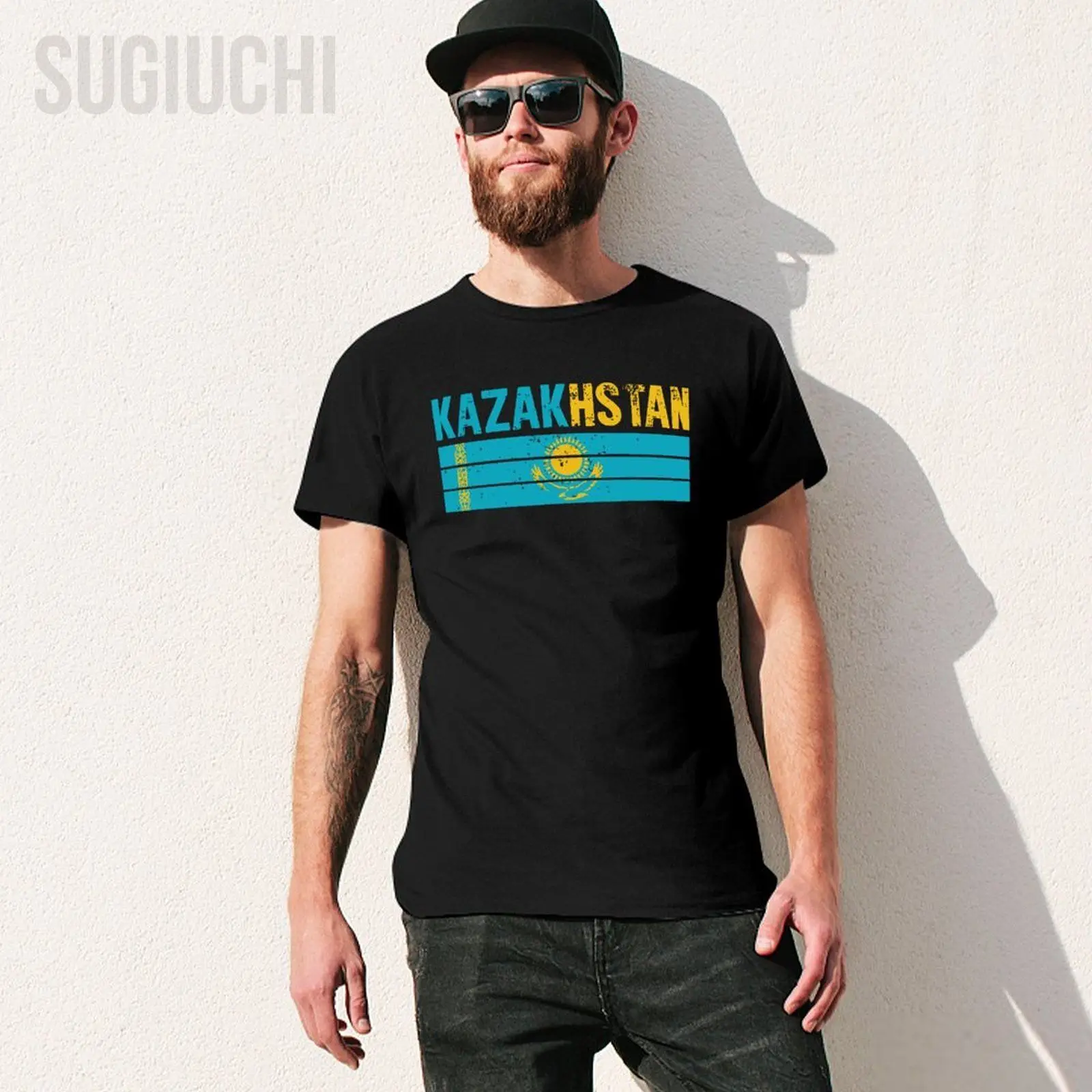 Unisex Men Vintage Kazakhstan Kazak Hstan Tshirt Tees T Shirts Women Boys 100% Cotton T-Shirt