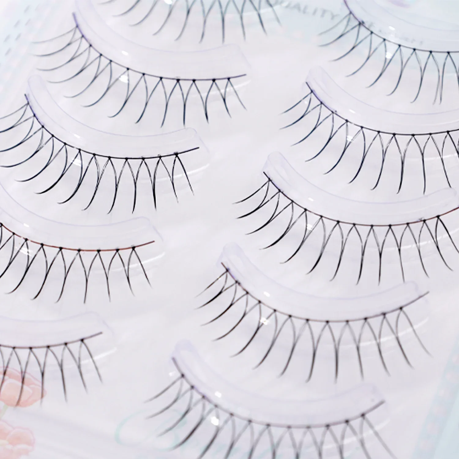 5 pares de cílios postiços individuais para mangá comic look em forma de u clusters cílios extensão coreano natural fino cílios macios