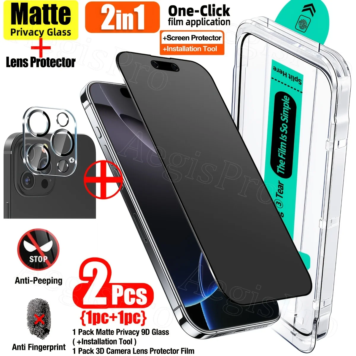 

Anti-Scratch Matte Privacy Screen Protector with One-Click Applicator Designed for Iphone11 12 13 14 15 16 17 ProMax Air series