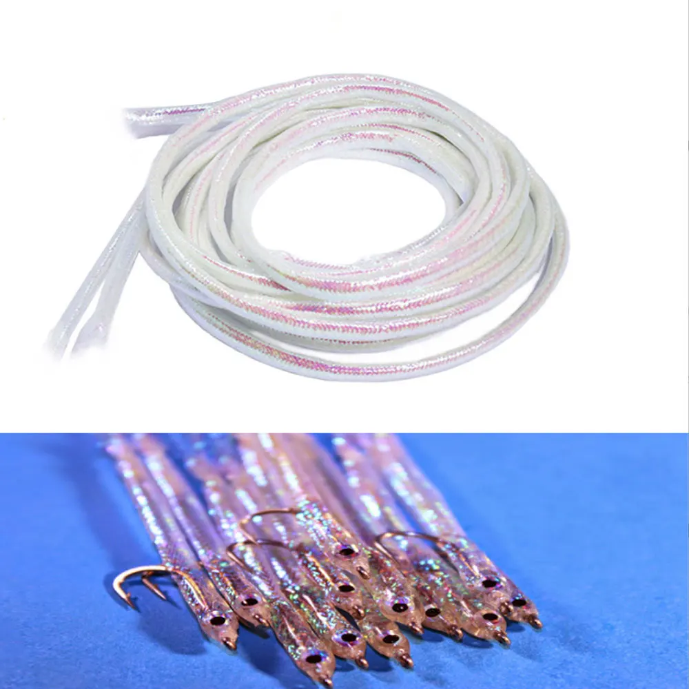 

10X Разноцветный блестящий материал для вязания мушек: для ребристых мушек, нимф, стримеров, тела мушек-перлз, флешеров, миноу, ПЭТ-сетка, трубчатая оплетка