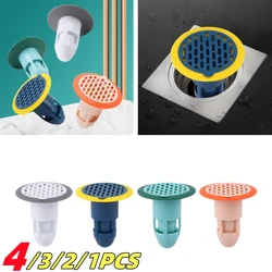 4PCS Shower Drain Stopper Kitchen Sink Drain Strainer Filter Hair Trap Plug Bathroom Floor Drain Deodorant Core