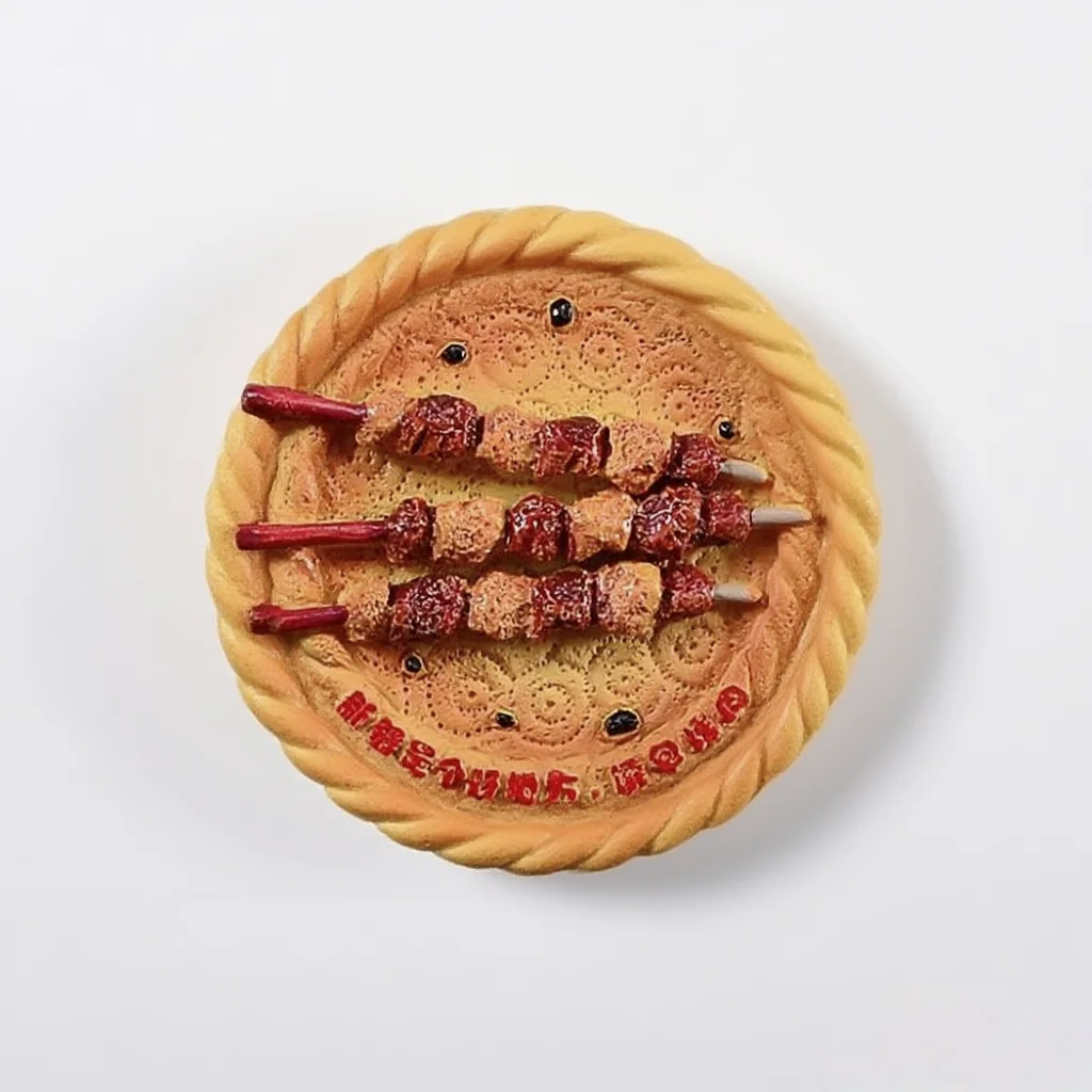 Magneti per frigorifero Xinjiang stereoscopici 3D Adesivi magnetici a tema cibo da viaggio e prodotti creativi culturali