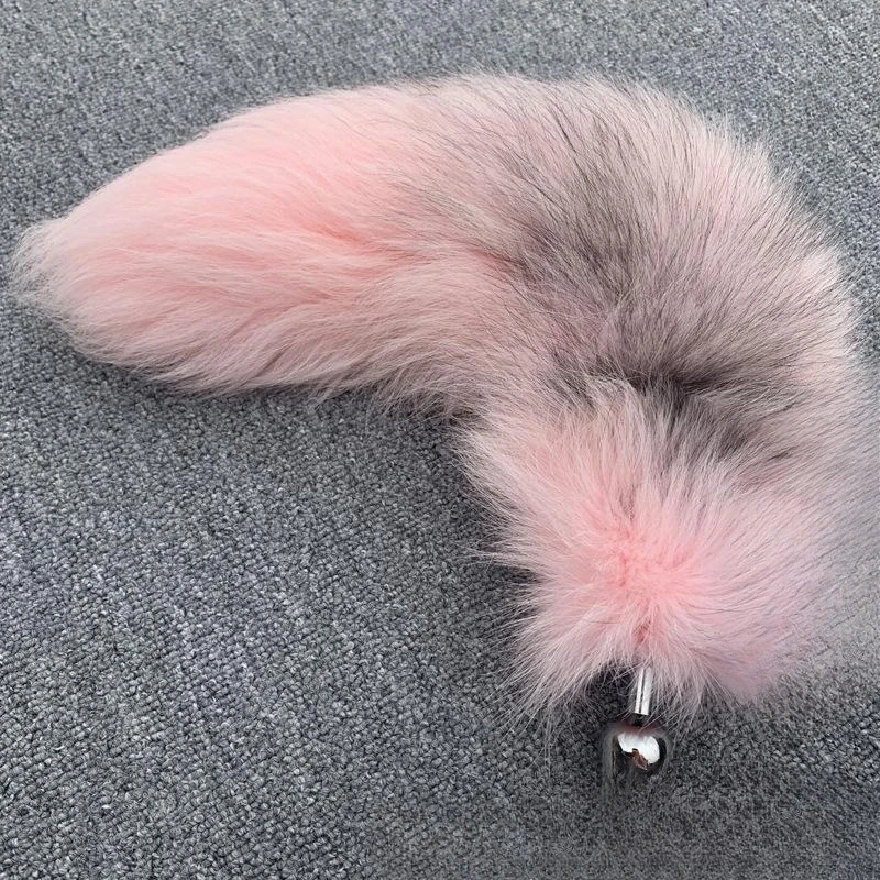 40cm Sexy Dyed Fox Tail Detachable Anal Butt Plug for Couple BDSM Cosplay Fantasy Alternative Erotic Sex Toys