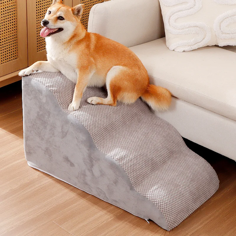 خطوات الكلاب للجراء، منحدر سلالم الكلاب الاختياري متعدد المستويات للسرير، خطوات الحيوانات الأليفة غير القابلة للانزلاق، سلم سرير أريكة قابل للإزالة والغسل