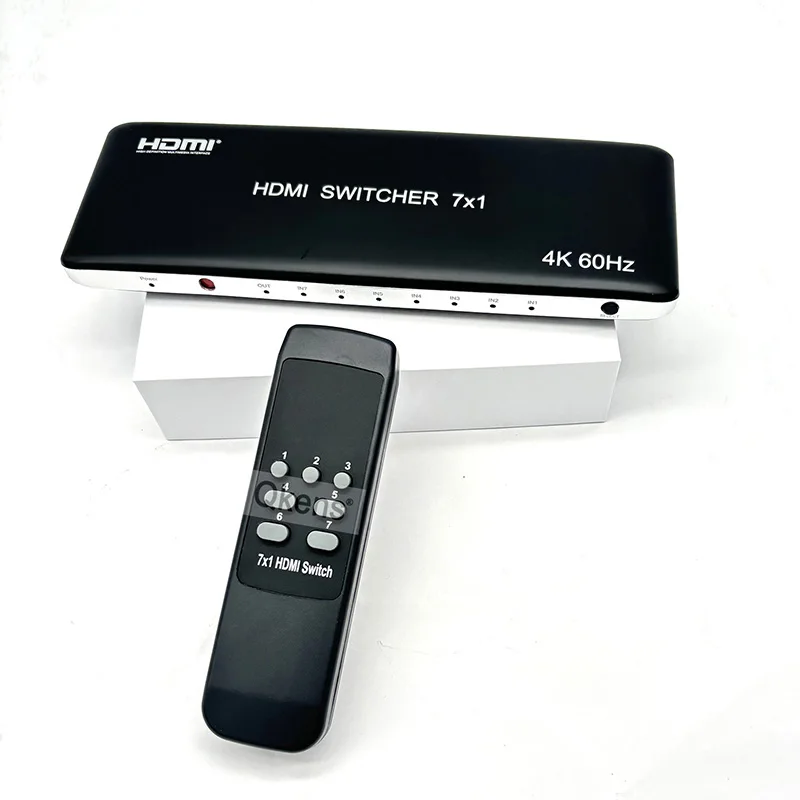 4K60Hz HDMI Switch 7x1 Switcher Video Converter 7 To 1 Display Adapter 3D 4K for DVD Camera Laptop PC To TV Monitor Projector