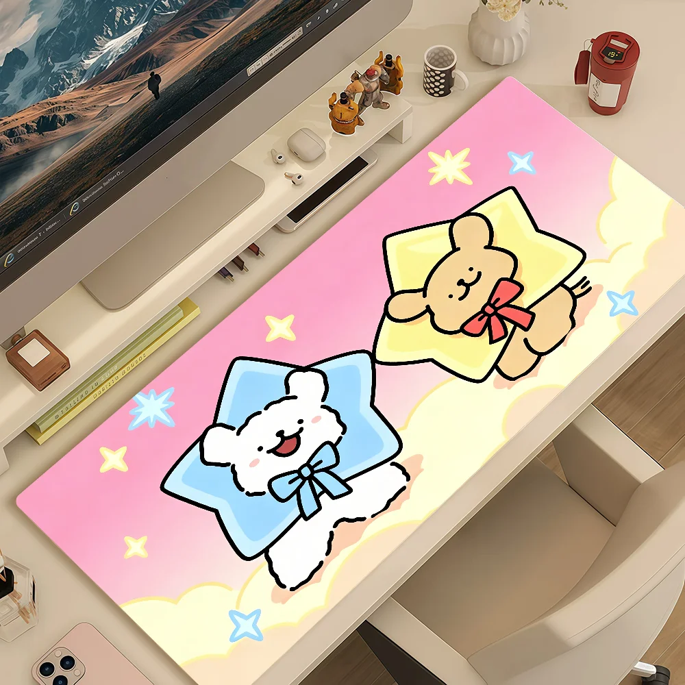 Mouse Maltese Pad MousePad Friends Non-slip Lockedge Cute Dog Office Student Gaming Thickened Large Writing Pad L-Line Cushion