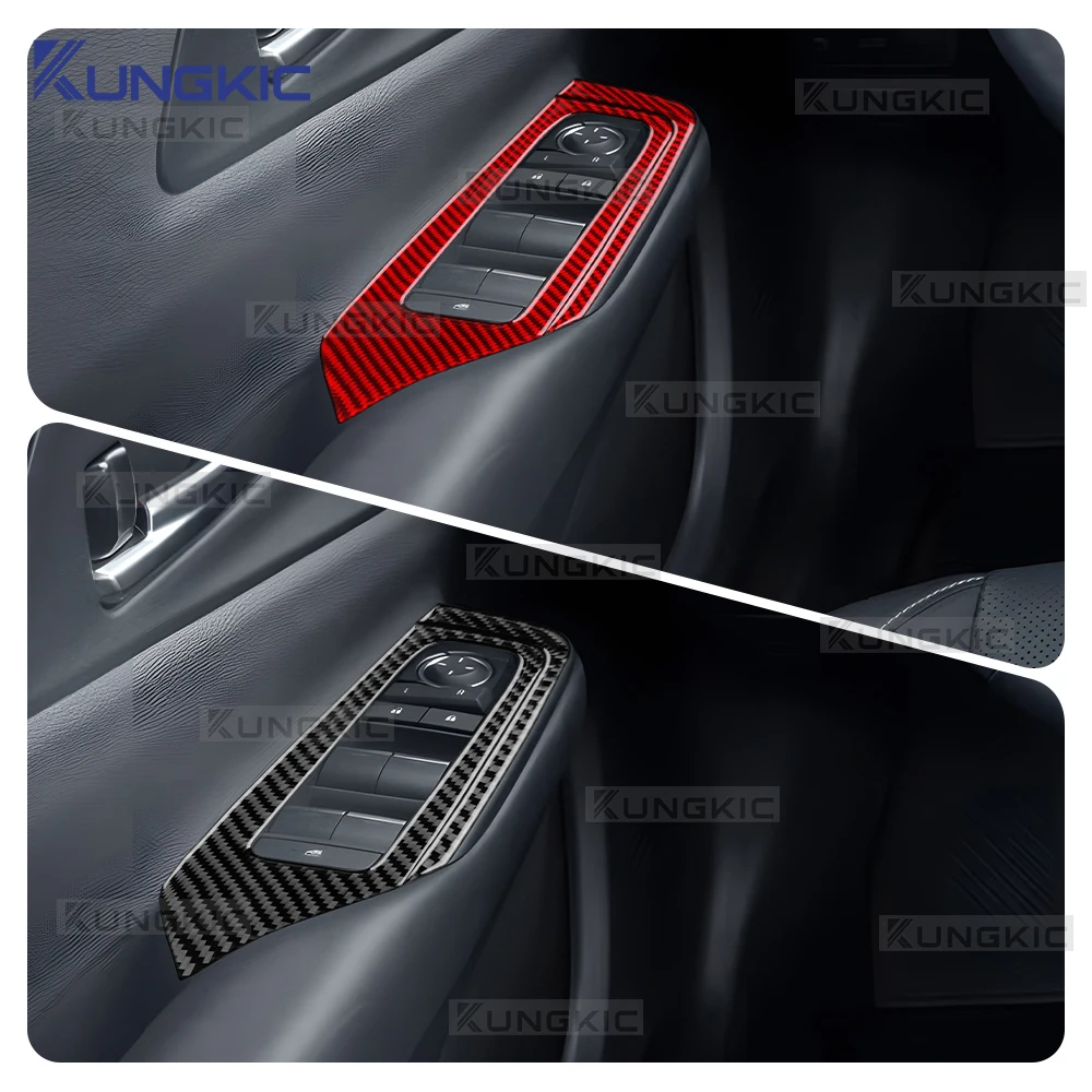 

Для Toyota Prius 60 серии 2023 2024 2025 (левый/правый руль) – накладки на кнопки стеклоподъемников из настоящего мягкого карбона, аксессуары для отделки салона