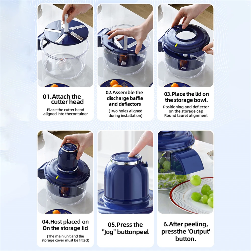 

Electric Grape Peeling Machine Stainless Steel Kitchen Peeler High-Speed Fruit Skin Remover Tool Rechargeable Home Commercial Pe