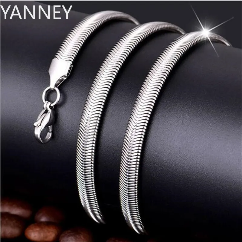 

Hot sale 925 Sterling Silver 6MM snake chain bracelet necklace fashion Link bracelet for men and women Punk Jewelry Dropshipping