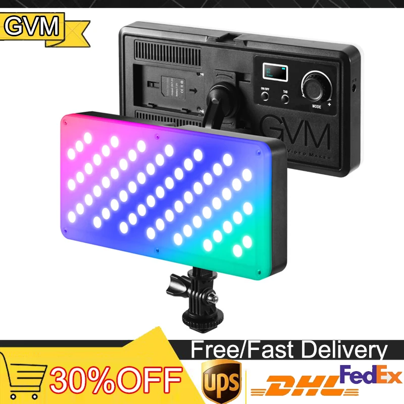 

GVM LED Video Light Photography Lighting with Stand 2700K-10000K RGB Camera Light On Photography Recording with APP Control