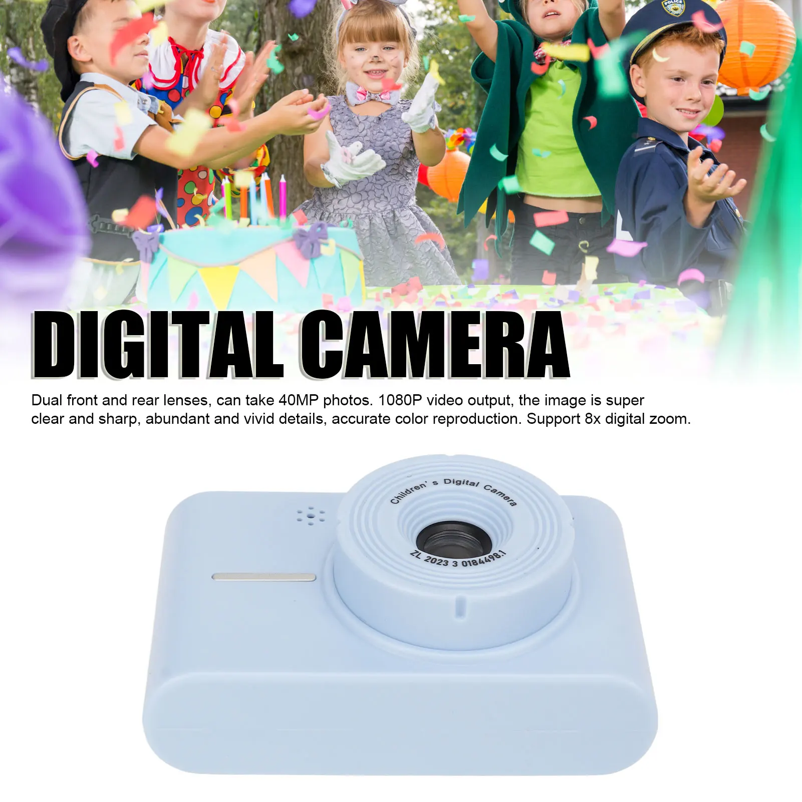 1080P Digital Camera IPS Screen 8X Zoom Photo Frame Filter Digital Camera Dual Lens Anti Shake for Recording Life