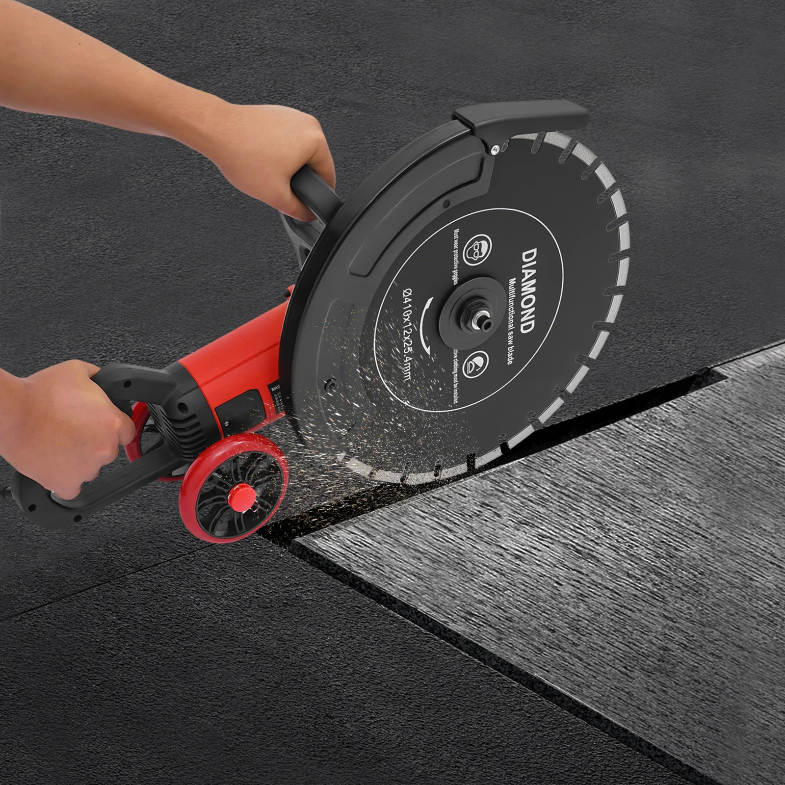 4000W 전기 콘크리트 톱 원형 톱 다이아몬드 블레이드 롤링 풀리 165mm 절단 깊이