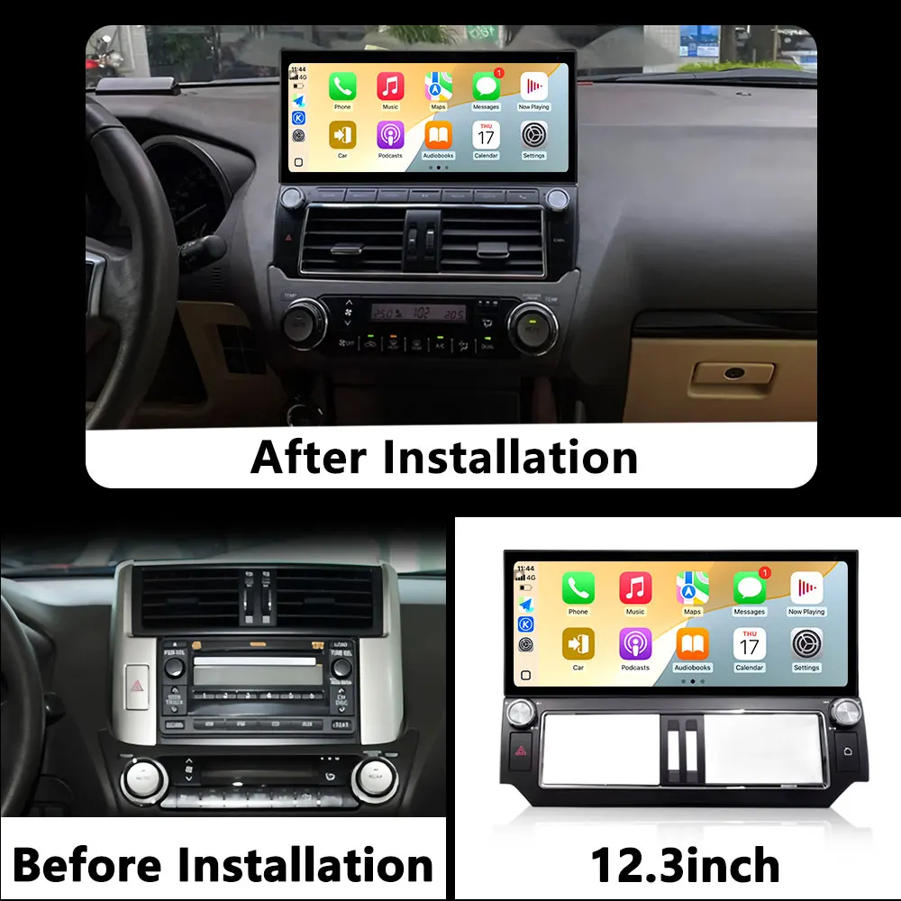 Carplay اللاسلكية لتويوتا برادو 150 2014-2017 راديو السيارة مشغل وسائط متعددة نظام تحديد المواقع والملاحة DSP ستيريو شاشة تعمل باللمس 4G أدوات السيارات #6