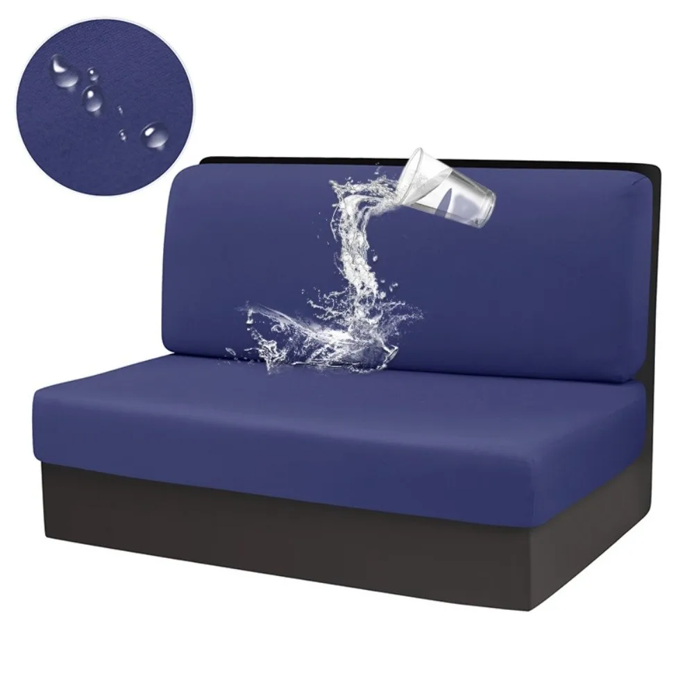 2pcs/set Stretch Fabric RV Dinette Cushion Covers Soft Dust-Proof Bench Backrest Slipcove Full Coverage Slip-on Design