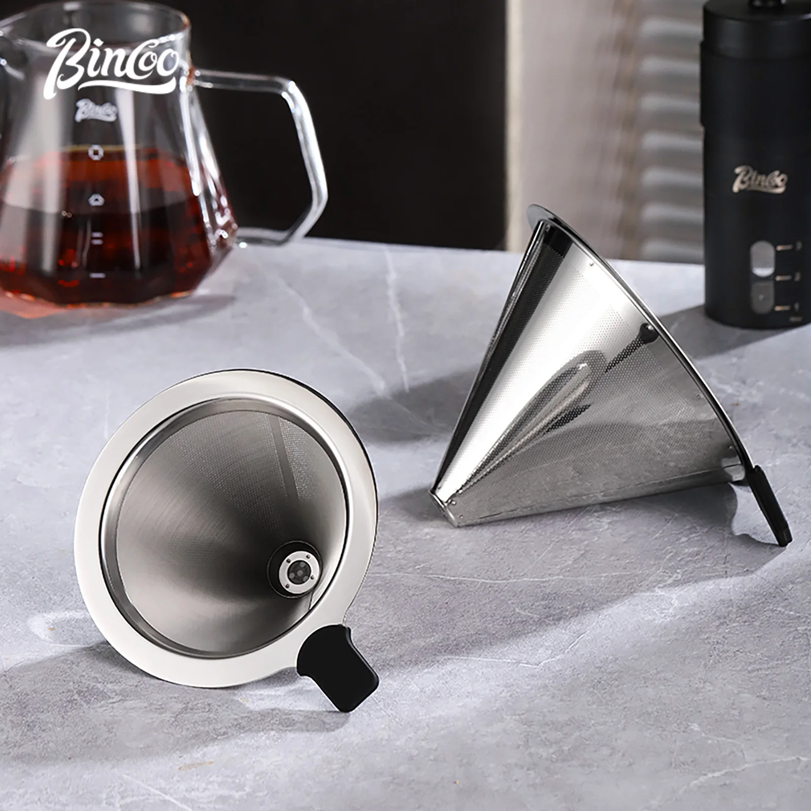 

Reusable Coffee Filter 304 Stainless Steel Coffee Filter Holder Pour Over Coffees Drip Mesh Coffee Tea Filter Basket Coffee Tool