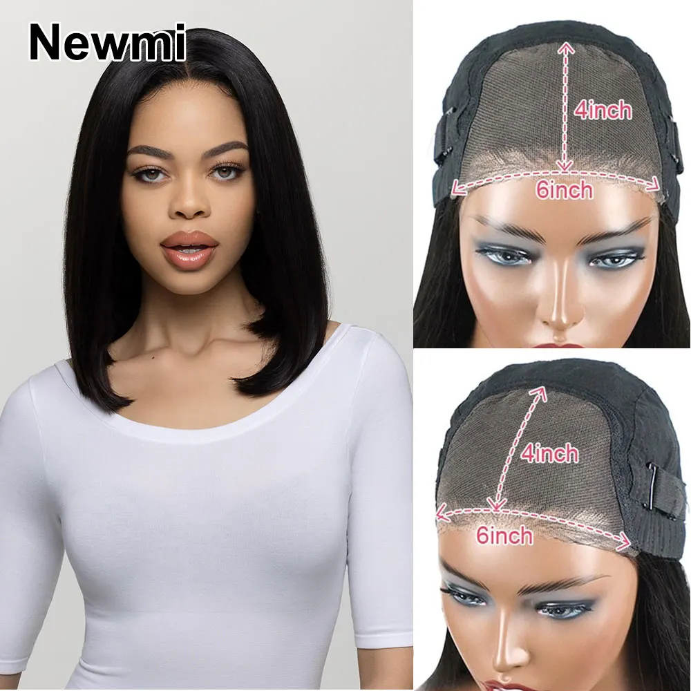 

Bob glueless wig human hair ready to wear Straight 6x4 Lace front Wear and Go Glueless Human Hair Wig for Women Precut Lace