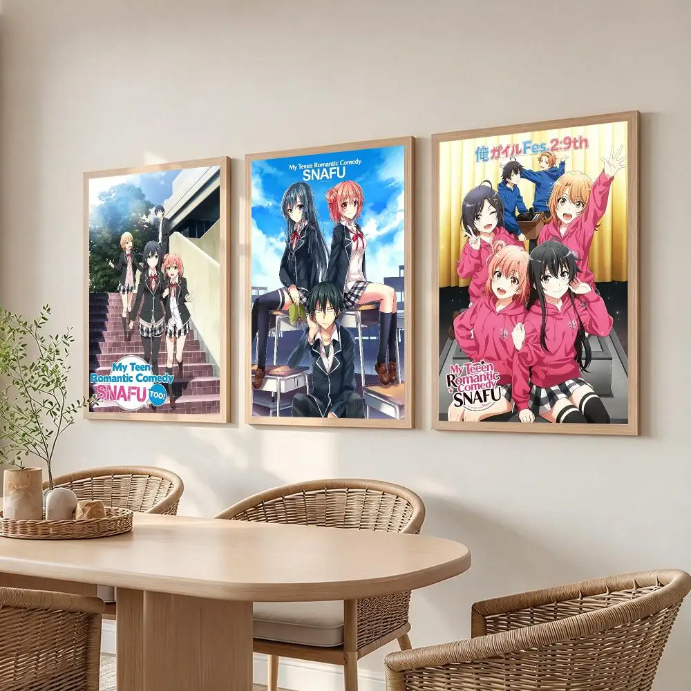 anime Oregairu Poster Poster HD Frameless Creamy Style Home Decor Wall Art for Living Room Bedroom Gift