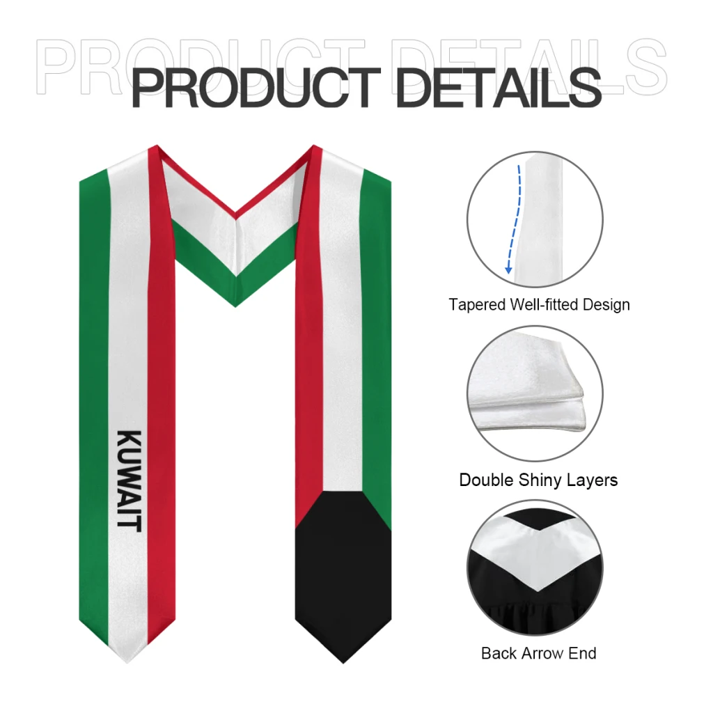 المزيد من تصميم شال التخرج علم الكويت وعلم الولايات المتحدة سرق وشاح الشرف دراسة على الطلاب الدوليين #5