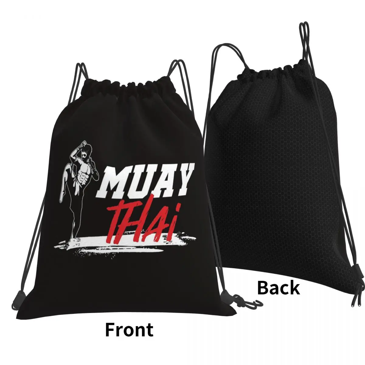 Fighter Muay Thai Martial MMA Thailand Boxing Backpacks Fashion Drawstring Bags Sundries Bag Book Bags for Travel Students