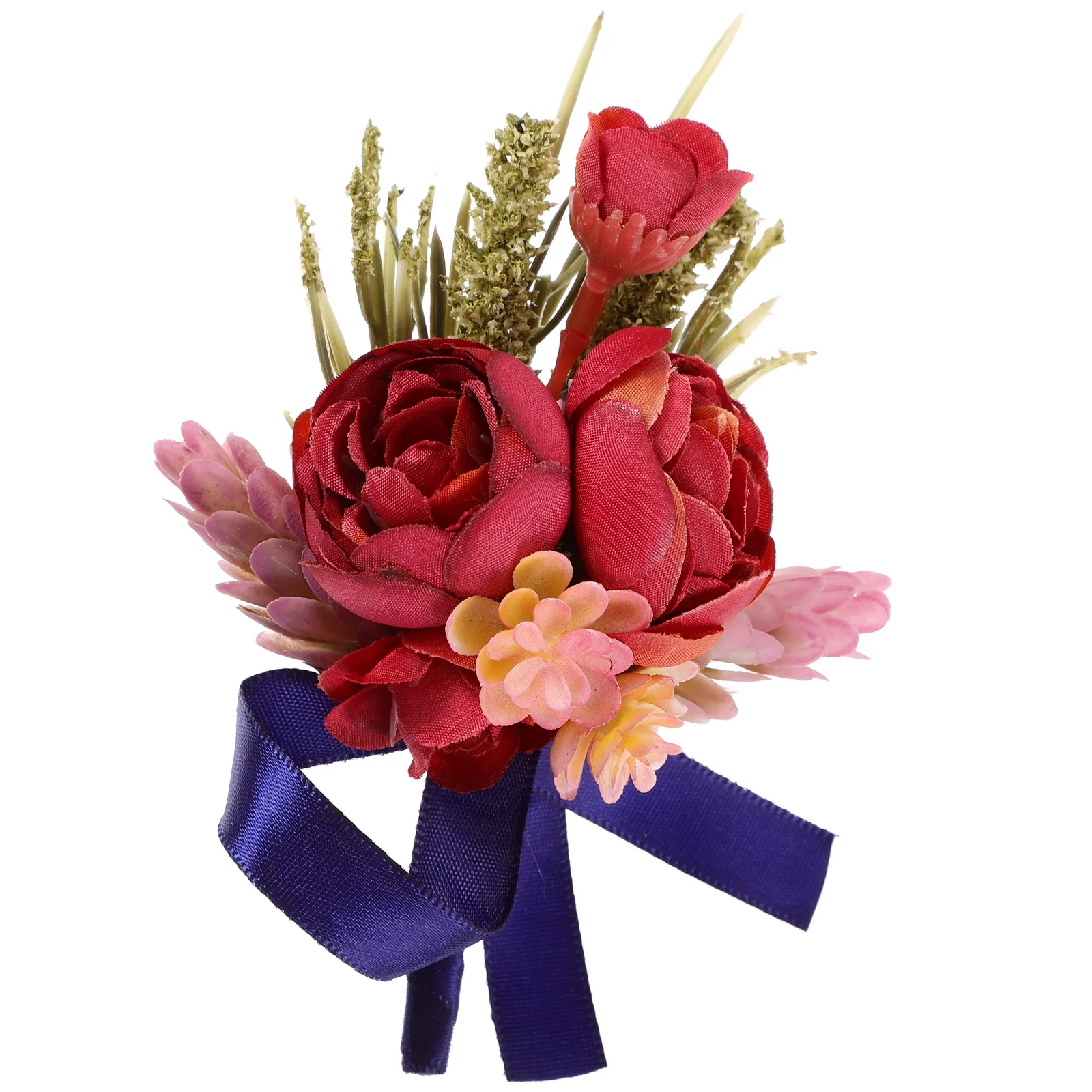 

2pcs Artificial Flower Boutonniere Corsage Decor For Bridegroom Best Man Wedding Party Fake Flower Accessories Festive