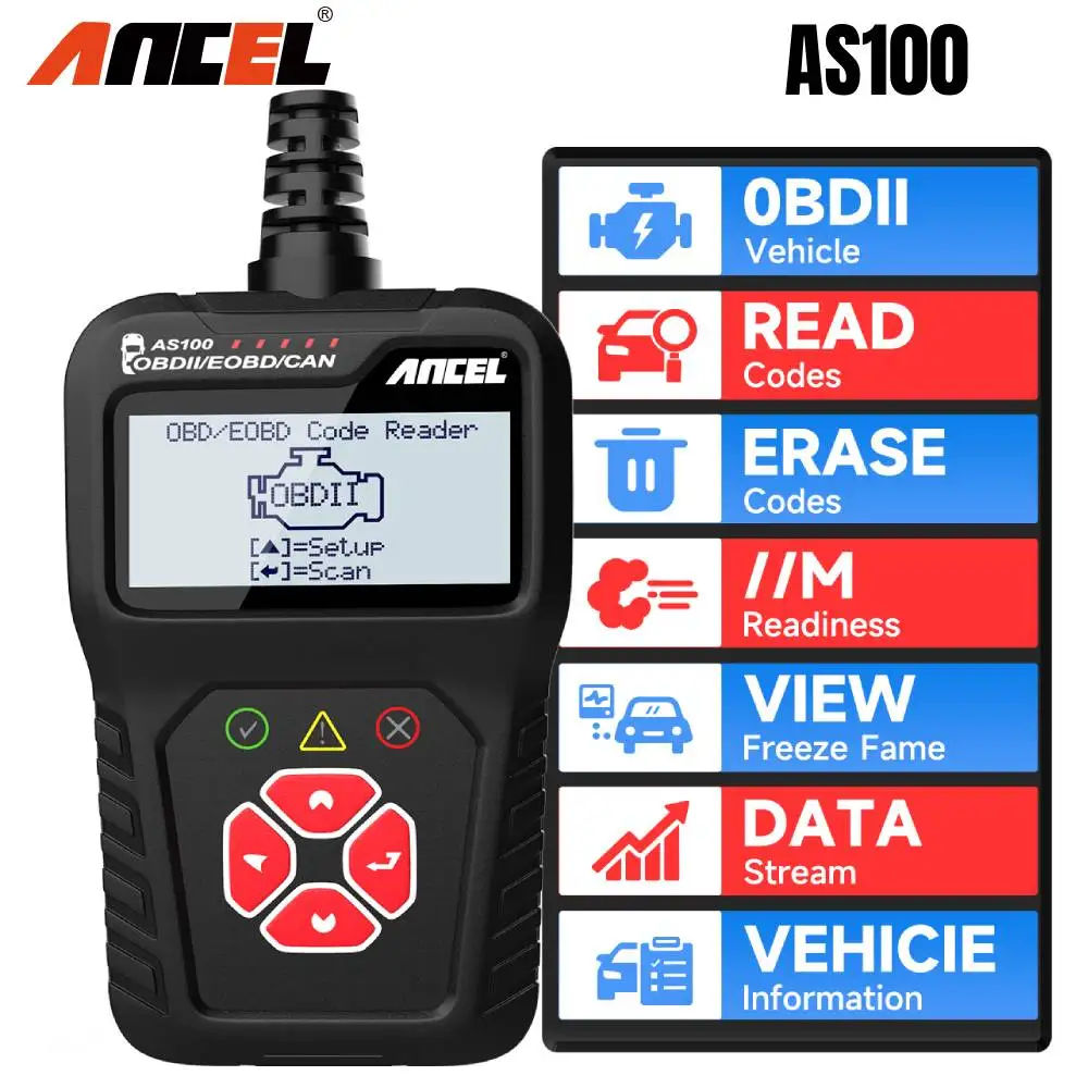 

Для Mercedes Opel ANCEL AS100 OBD2 считыватель кодов автомобильный сканер универсальный OBD2 сканер проверка диагностических инструментов двигателя