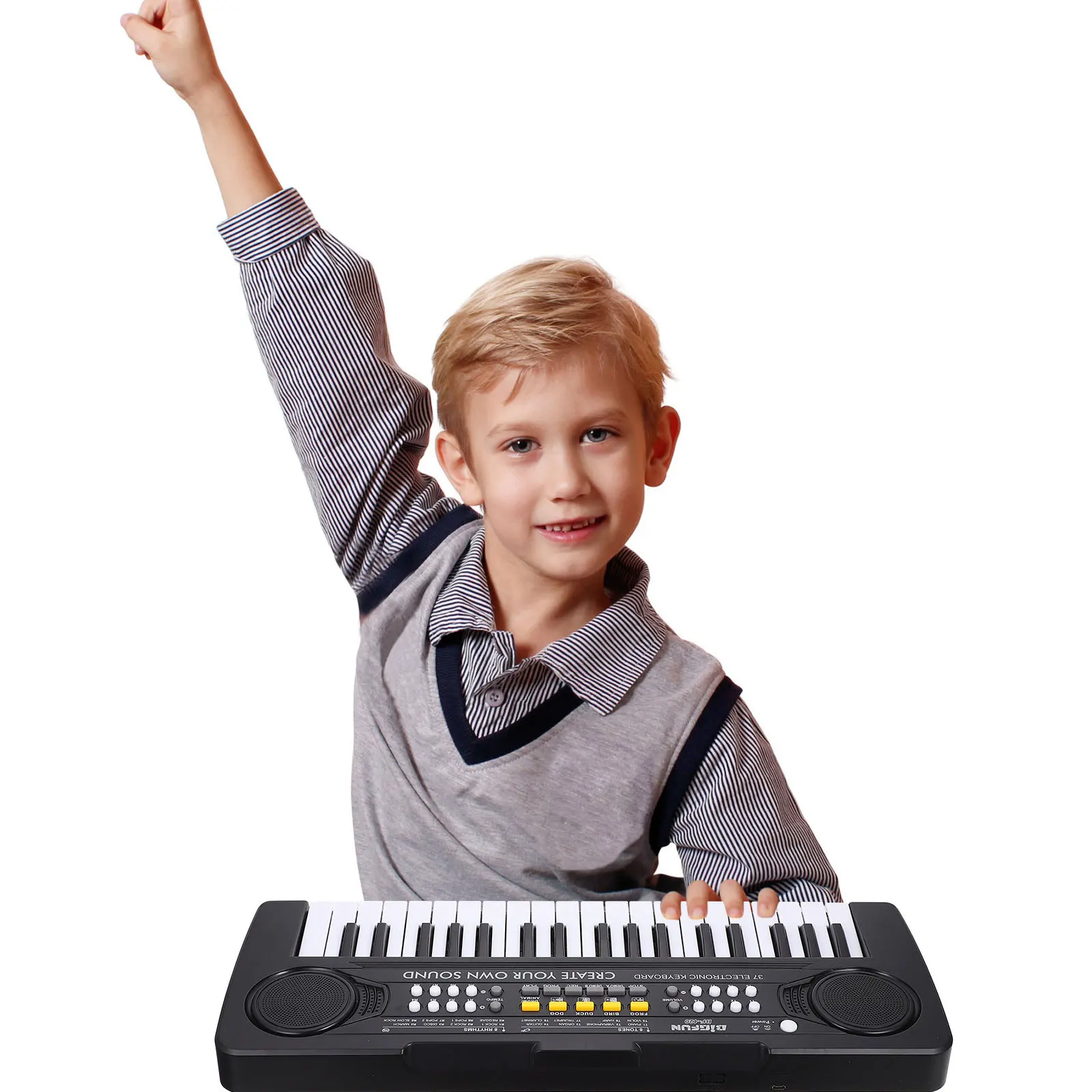 Duurzaam elektronisch pianotoetsenbord 37 toetsen Multifunctioneel plastic Simulatie Muzikaal leerinstrument voor kinderen Intelligent speelgoed
