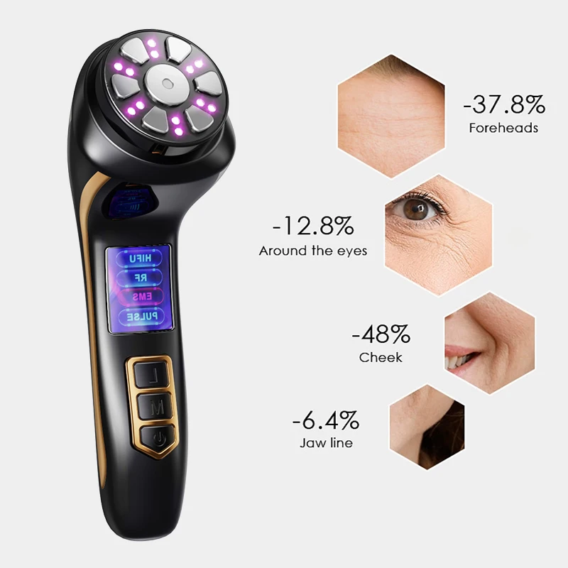 جهاز تجميل الوجه الترددات الراديوية MINI HIFU EMS جهاز تجميل لرفع وشد البشرة مكركرنت #5