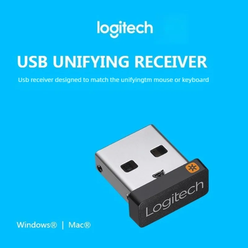 Logitech Unifying USB Receiver 3mm Ultra Thin Wireless Dongle Connect Up To 6 Logitech Keyboard Mouse 2.4G Replacement Adapter