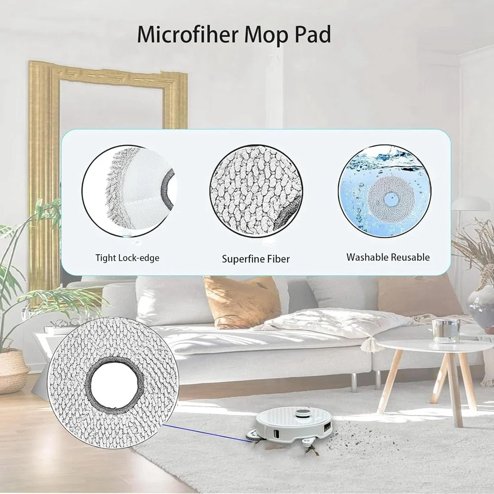 ABXHH 16 Buah Suku Cadang Pengganti untuk ECOVACS Deepot X5 PRO / X5 Pro OMNI Penyedot Debu Kain Pel Filter Hepa Sikat Sisi Utama