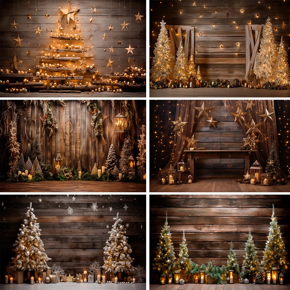 

Christmas Backdrops Xmas Tree Gifts Fireplace Family Party Decor Photography Background for Photobooth Photo Studio