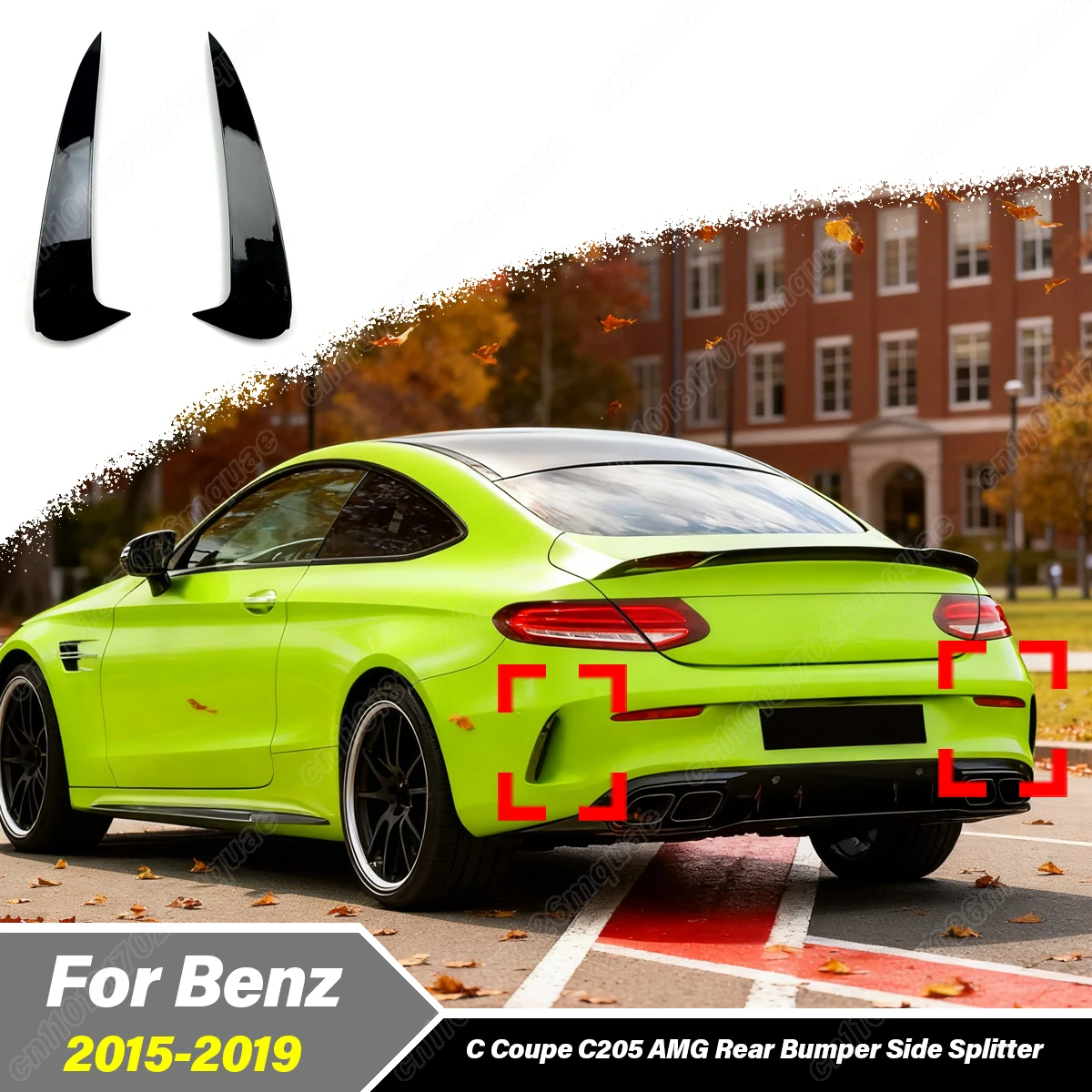 

Для Mercedes Benz C Coupe C205 AMG 2015 2016 2017 2018 2019, автомобильный задний бампер, боковой разделитель, боковой ветровой нож, декоративный комплект